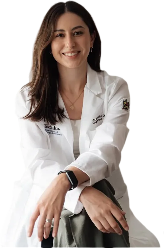 Dra. Meritxell Ruiz Celorio con bata blanca